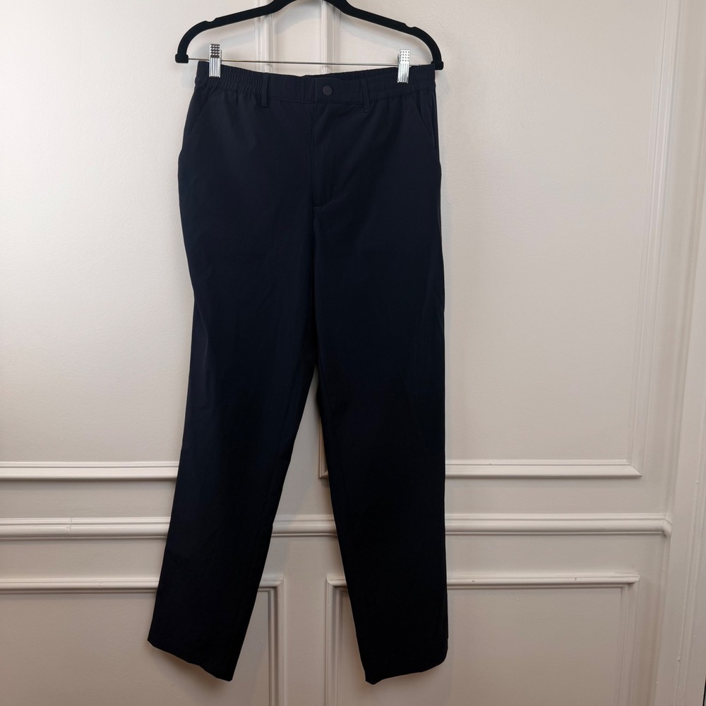 Quiet Golf Mens Navy Blue Technical Performance Pants Size 30x30 Elastic Waist